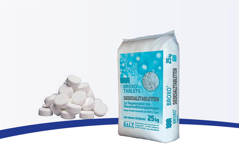 Siedesalztabletten zur Regeneration von  Wasserenthärtungsanlagen (DIN EN 973)