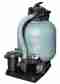 Multi-layer filters with quartz gravel and anthracite reduce bound chlorine in the water through effective depth filtration.